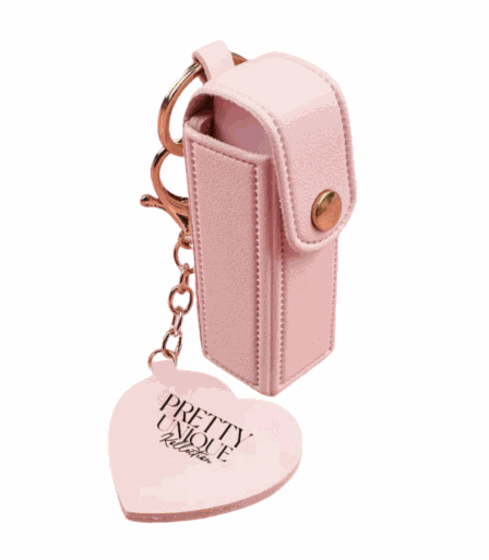Luxe Bag Keychain in Soft Girl Pink with sleek design and gold accents